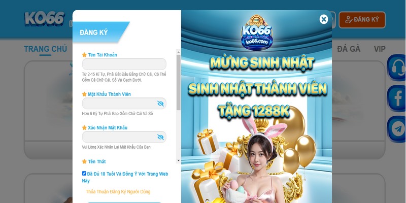 KO66 quản lý thành viên thông qua tài khoản chính thức