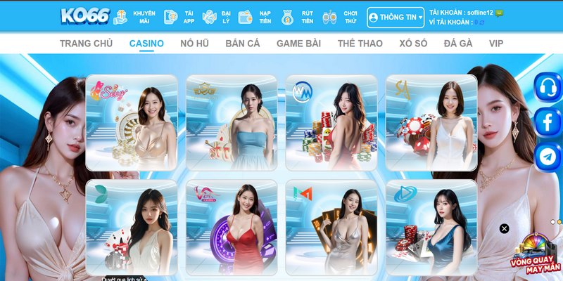 KO66 cung cấp nhiều loại trò chơi casino khác nhau